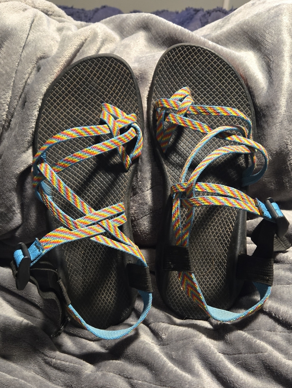 Chaco ZX2 Yampa Fiesta Sandals Rainbow Double Strap Hiking Trail Water- Size 10